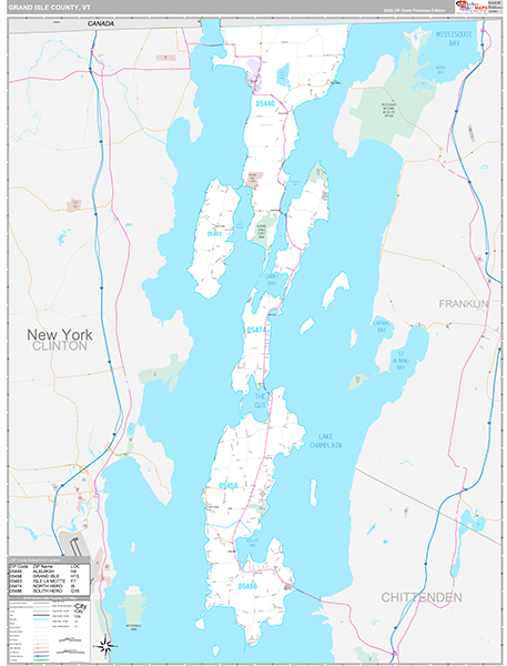 Grand Isle County, VT Wall Map